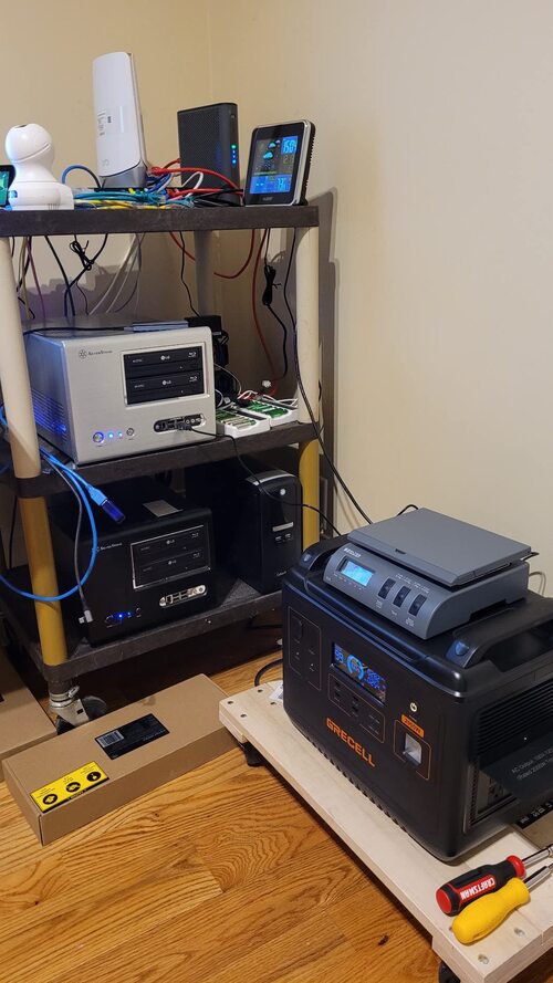 GRECELL 2000W portable power station used indoors as backup power for computer and home office equipment