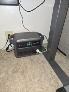 Anker SOLIX C1000 Gen 2 used as indoor backup power under a desk