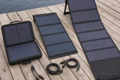 The best portable solar panels compared side by side — 100W foldables and a large solar blanket with their cables