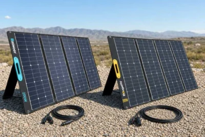 Renogy 200W vs BougeRV 200W portable solar panels side by side