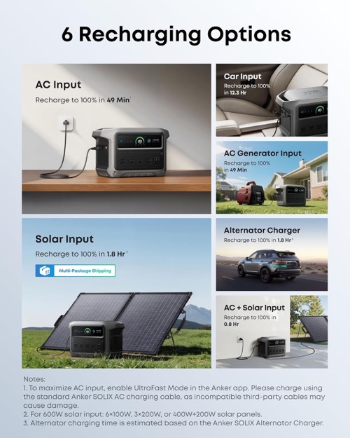 Anker SOLIX C1000 Gen2 + 100W kit with its solar panel deployed and angled toward the sun