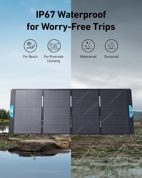 Anker SOLIX PS400 mounted and charging in a real-world off-grid setup
