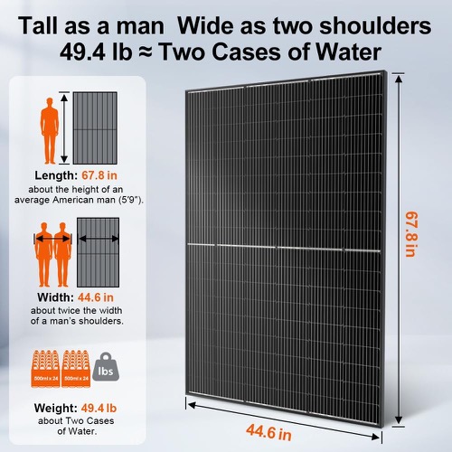 DOKIO 400W Solar Panel (DSP400M) unfolded and set up outdoors in direct sunlight