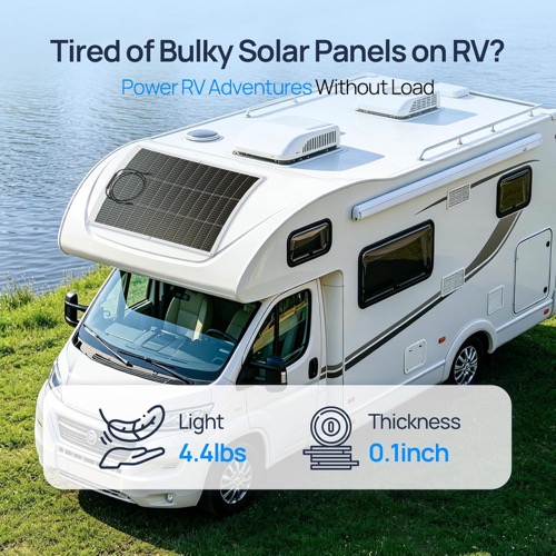 ECO-WORTHY 130W Flexible Solar Panel unfolded and set up outdoors in direct sunlight