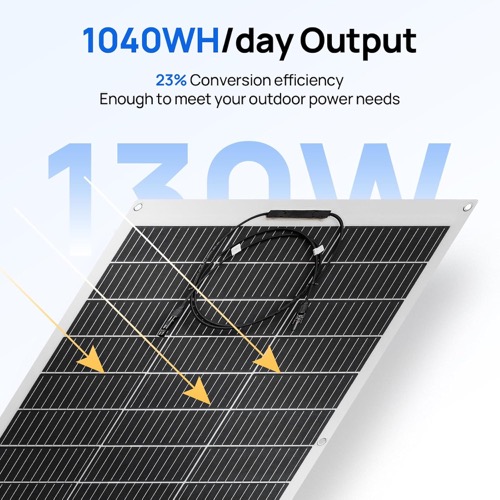 ECO-WORTHY 260W Flexible Solar Panel unfolded and set up outdoors in direct sunlight