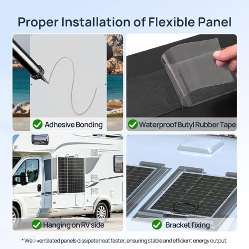 ECO-WORTHY 260W Flexible Solar Panel deployed on its stand angled toward the sun