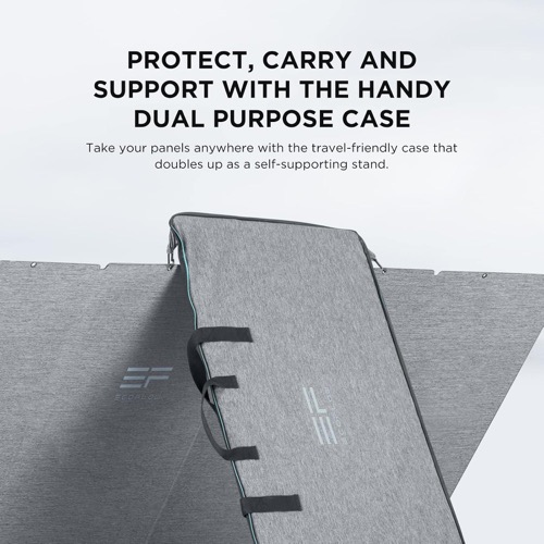 EcoFlow 400W Portable Solar Panel deployed on its stand angled toward the sun