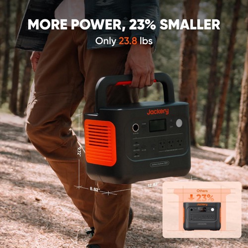 Jackery Solar Generator 1000 v2 kit front panel display, outlets, and ports shown in close-up