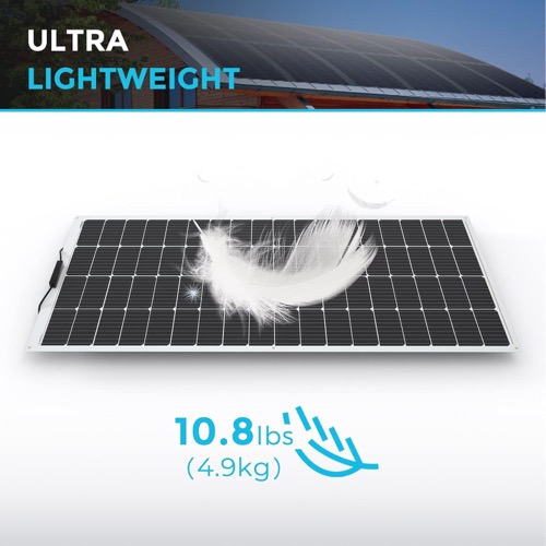 Renogy 200W Flexible Solar Panel output connectors and MC4 cables shown in close-up detail
