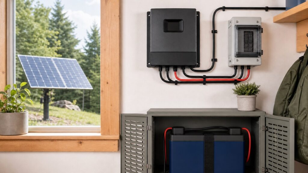 Solar panel, charge controller, protection, and LiFePO4 battery system