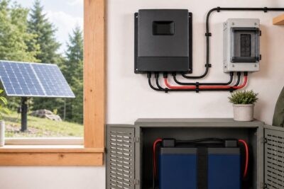 Solar panel, charge controller, protection, and LiFePO4 battery system