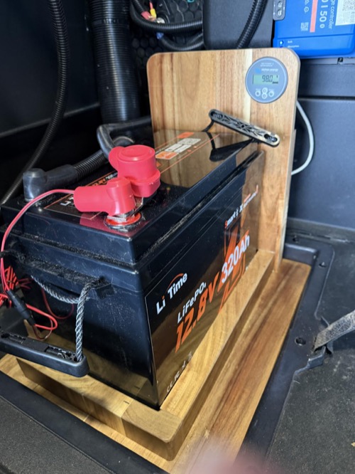 LiTime 320Ah Mini self-heating Bluetooth battery photographed by an Amazon customer