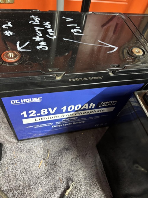 Owner-installed DC HOUSE LiFePO4 battery with connected cabling
