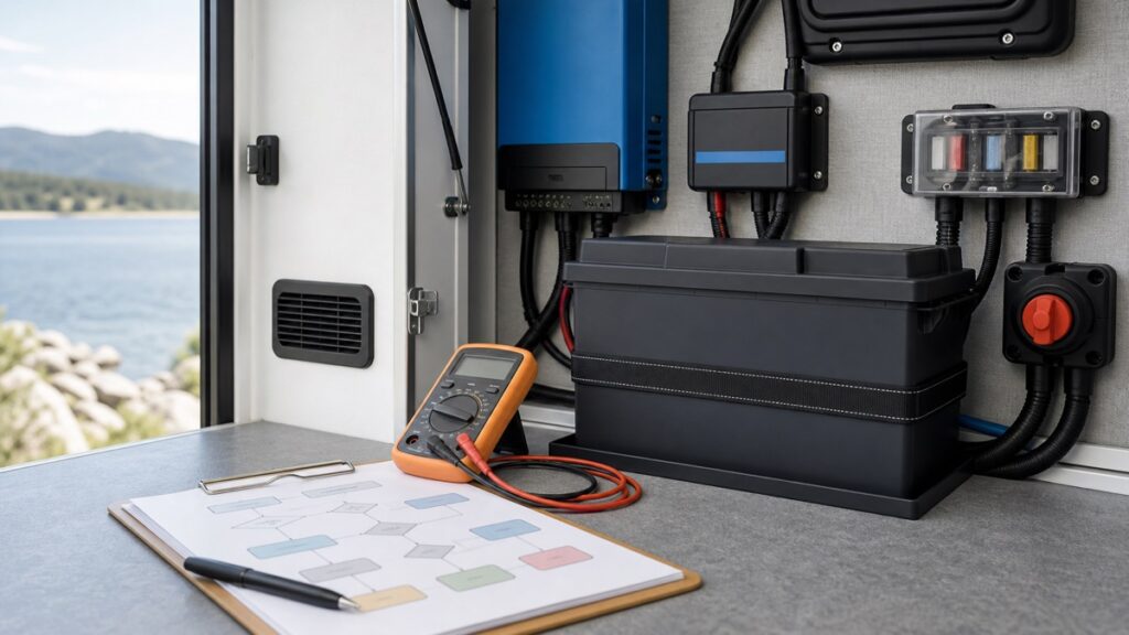 Safe diagnostic setup for a LiFePO4 battery that is not charging