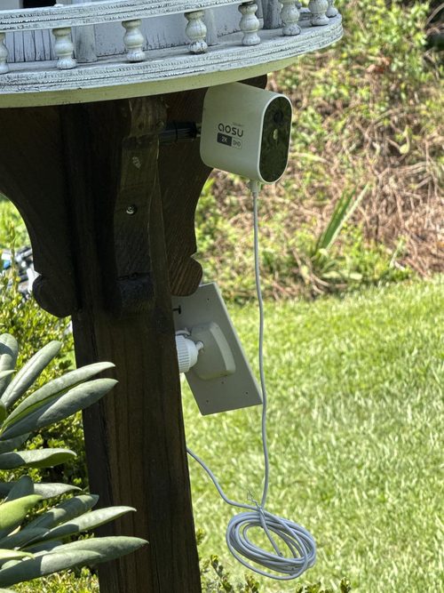 Customer's AOSU fixed-view camera with separate panel and visible cable