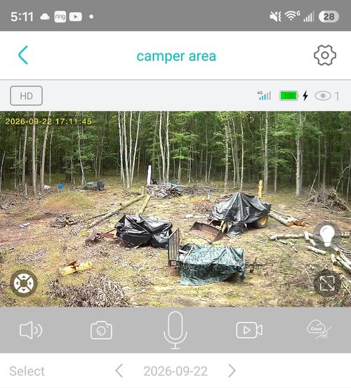 HOSAFE RBX-S52 customer app screenshot of a rural camper area