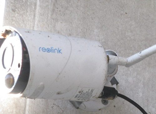 Customer photo of a weathered Reolink Argus Eco camera outdoors